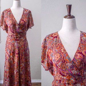 Coldwater Creek Petite Paisley Wrap Dress